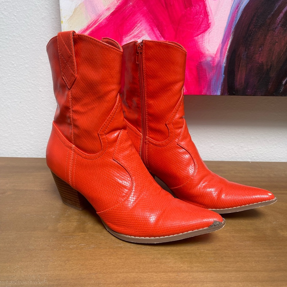 Coconuts by Matisse Vibrant Orange Ankle Boots
